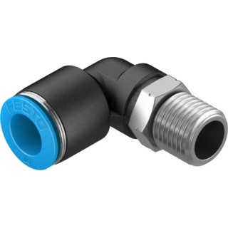 Festo Nickel Plated Brass Pneumatic Fitting Male R 1/4 in Thread 10mm Push-in Tube QSL-1/4-10