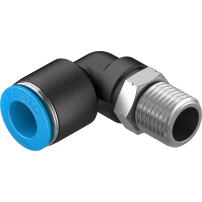 Festo Nickel Plated Brass Pneumatic Fitting Male R 1/4 in Thread 10mm Push-in Tube QSL-1/4-10