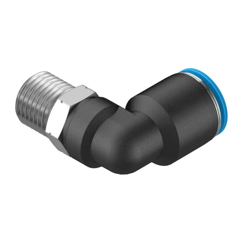 Festo Nickel Plated Brass Pneumatic Fitting Male R 1/4 in Thread 10mm Push-in Tube QSL-1/4-10