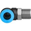 Festo Nickel Plated Brass Pneumatic Fitting Male R 1/4 in Thread 10mm Push-in Tube QSL-1/4-10