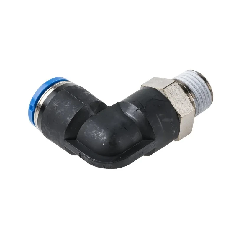 Festo Nickel Plated Brass Pneumatic Fitting Male R 1/4 in Thread 10mm Push-in Tube QSL-1/4-10