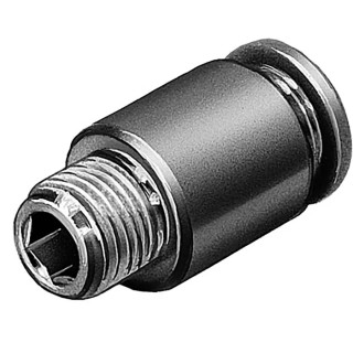 Festo Pneumatic Fitting 4mm Push-In Male Threaded to Tube R 1/8 Nickel Plated Brass QS-1/8-4-I