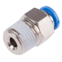 Festo Pneumatic Fitting QS Series 6mm Push-In Brass Nickel Finish Male Threaded R 1/4 in 14 bar Maximum Operating QS-1/4-6