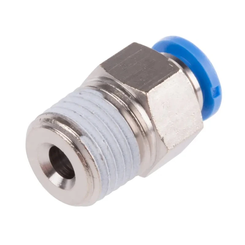 Festo Pneumatic Fitting QS Series 6mm Push-In Brass Nickel Finish Male Threaded R 1/4 in 14 bar Maximum Operating QS-1/4-6