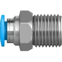 Festo Pneumatic Fitting QS Series 6mm Push-In Brass Nickel Finish Male Threaded R 1/4 in 14 bar Maximum Operating QS-1/4-6