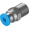 Festo Pneumatic Fitting 4mm Push-in Tube to 1/8 in R Male Thread, Brass Nickel Finish QS-1/8-4