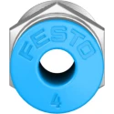 Festo Pneumatic Fitting 4mm Push-in Tube to 1/8 in R Male Thread, Brass Nickel Finish QS-1/8-4