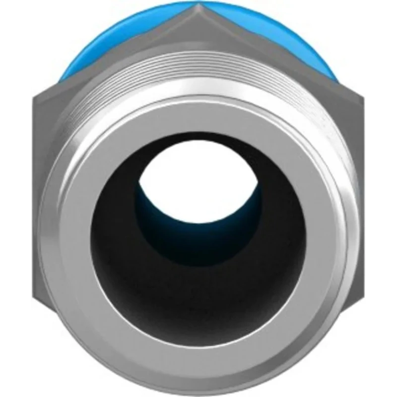 Festo Pneumatic Fitting 4mm Push-in Tube to 1/8 in R Male Thread, Brass Nickel Finish QS-1/8-4