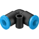 Festo Nickel Plated Brass Pneumatic Push-In L Connector QSML-4, 4 mm, 14 bar, RoHS Compliant QSML-4