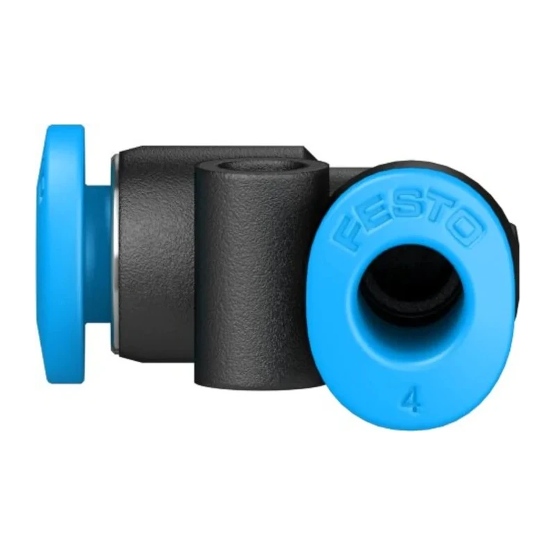 Festo Nickel Plated Brass Pneumatic Push-In L Connector QSML-4, 4 mm, 14 bar, RoHS Compliant QSML-4