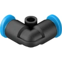 Festo Nickel Plated Brass Pneumatic Push-In L Connector QSML-4, 4 mm, 14 bar, RoHS Compliant QSML-4
