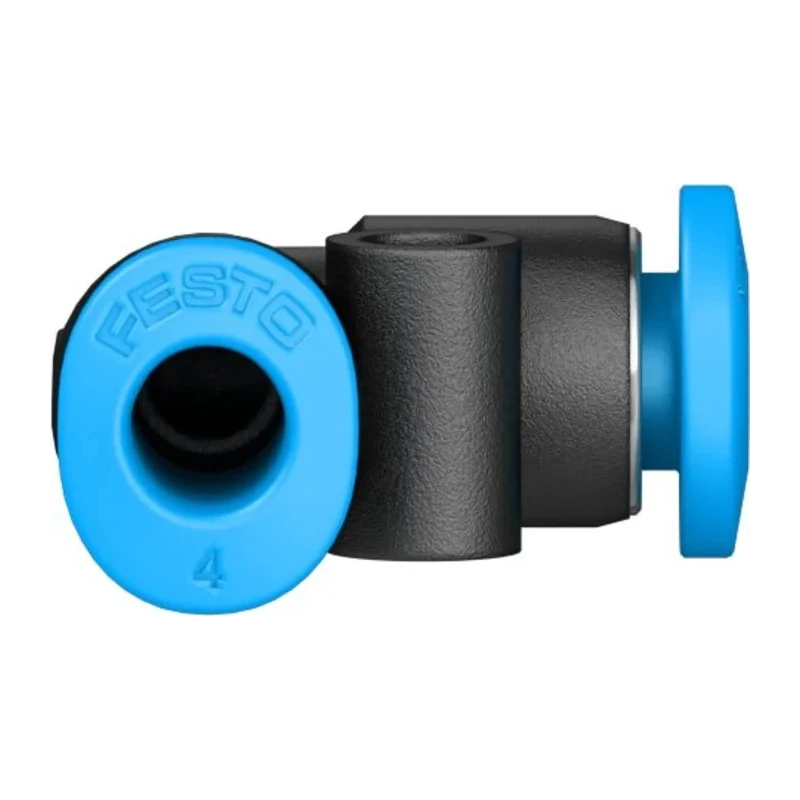 Festo Nickel Plated Brass Pneumatic Push-In L Connector QSML-4, 4 mm, 14 bar, RoHS Compliant QSML-4