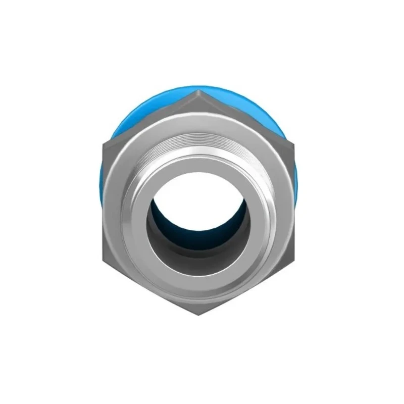 Festo Pneumatic Fitting 6mm Push-in, Male Threaded R 1/8, Nickel Finish, Brass Material QS-1/8-6