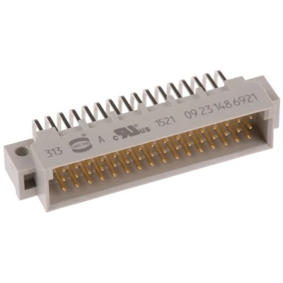 HARTING DIN 41612 48 Way 2.54 mm Pitch, Type Through Hole, Type C/2, Solder Class C2, 3 Row Male, Right Angle 09231486921