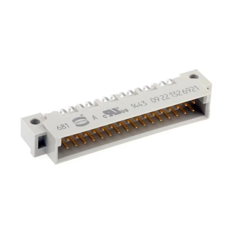 HARTING DIN 41612 32 Way 2.54 mm Pitch Through Hole Connector Type C/2 Solder Class C2 2 Row Male Right Angle 09221326921