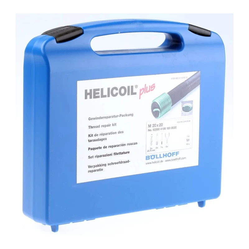 Böllhoff Industrial 13 Piece Metric ISO Thread Repair Kit with Installation Mandrel and Hand Taps 41851200020