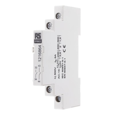 RS PRO Rail Auxiliary Release Circuit Trip for use with MS32 & MSB32 Motor Protection Circuit Breakers 121-6864