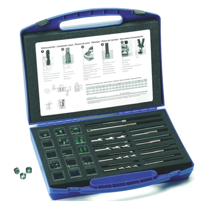Böllhoff 260 Piece Thread Repair Kit, HELICOIL® Plus Inserts M4 - M10, Including Drill Bits and Installation 41861010001