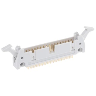 RS PRO Straight Through Hole PCB Header, 34 Contacts, 2.54 mm Pitch, Shrouded, Gold Plated Brass Contacts 471-070