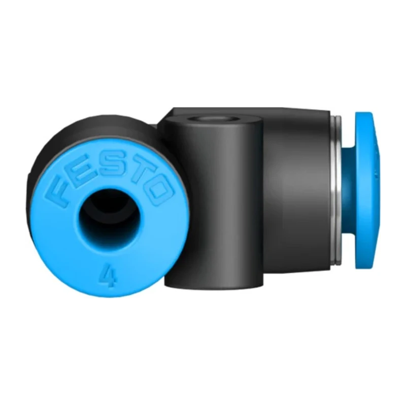 Festo Nickel Plated Brass Pneumatic Elbow Tube-to-Tube Adapter Push In 4 mm Connection Size, 14 Bar Pressure, 80°C Max QSL-4