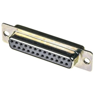 RS PRO 25 Way Straight Panel Mount D-Sub Connector Female 750V 5A Steel Housing 470-904