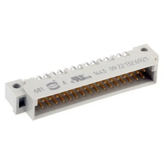 HARTING DIN 41612 32 Way 2.54 mm Pitch Through Hole Type C/2 Solder Termination Class C2 2 Row Male Right Angle 09221326921