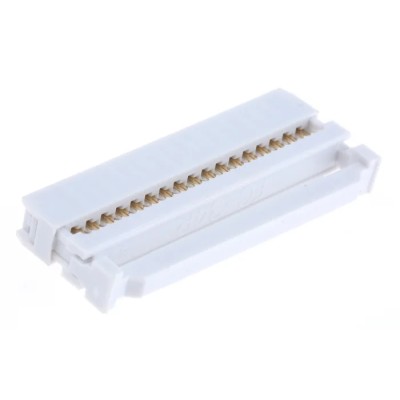 RS PRO 34-Way Shrouded IDC Connector Female for Cable 2-Row, 500V, 1A, Brass Contacts, Fibreglass Reinforced 471-238