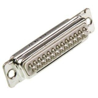 Amphenol Communications Solutions 25 Way Straight 2.76 mm Pitch Panel Mount D-Sub Connector Female DB25S064TLF