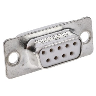 Amphenol Communications Solutions 9 Way Straight 2.74 mm Pitch Panel Mount D-Sub Connector Female DE09S064TLF
