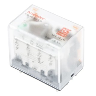 RS PRO Power Relay 12V DC Coil 10A Switching Current 4PDT Model 121-7820