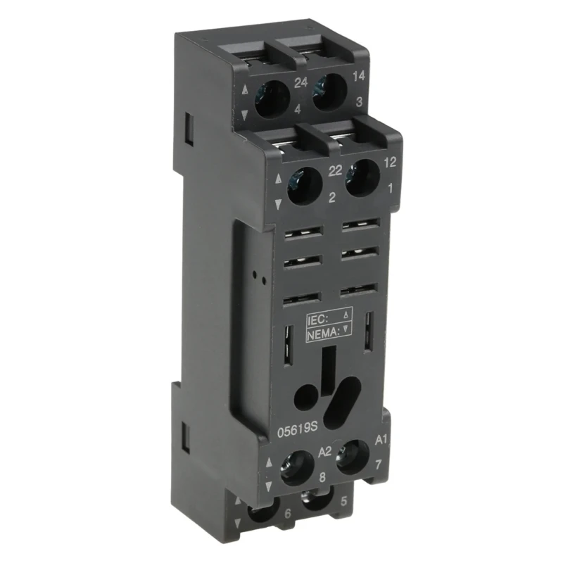 RS PRO 8 Way 300V DIN Rail Relay Socket for use with RS PRO RKL Relays DPDT 121-7825