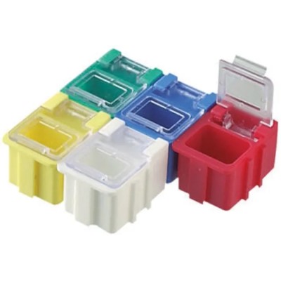 Licefa 5 Cell Yellow ABS Compartment Box 21 mm x 29 mm x 22 mm SMD-BOX N 1-2-3-4-1