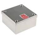 RS PRO Satin 304 Stainless Steel Adaptable Enclosure Box 100 mm x 100 mm x 50 mm 121-9691