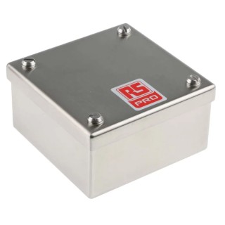 RS PRO Satin 304 Stainless Steel Adaptable Enclosure Box 100 mm x 100 mm x 50 mm 121-9691