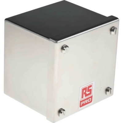 RS Pro Satin 304 Stainless Steel Adaptable Enclosure Box 100 mm x 100 mm x 85 mm 121-9693