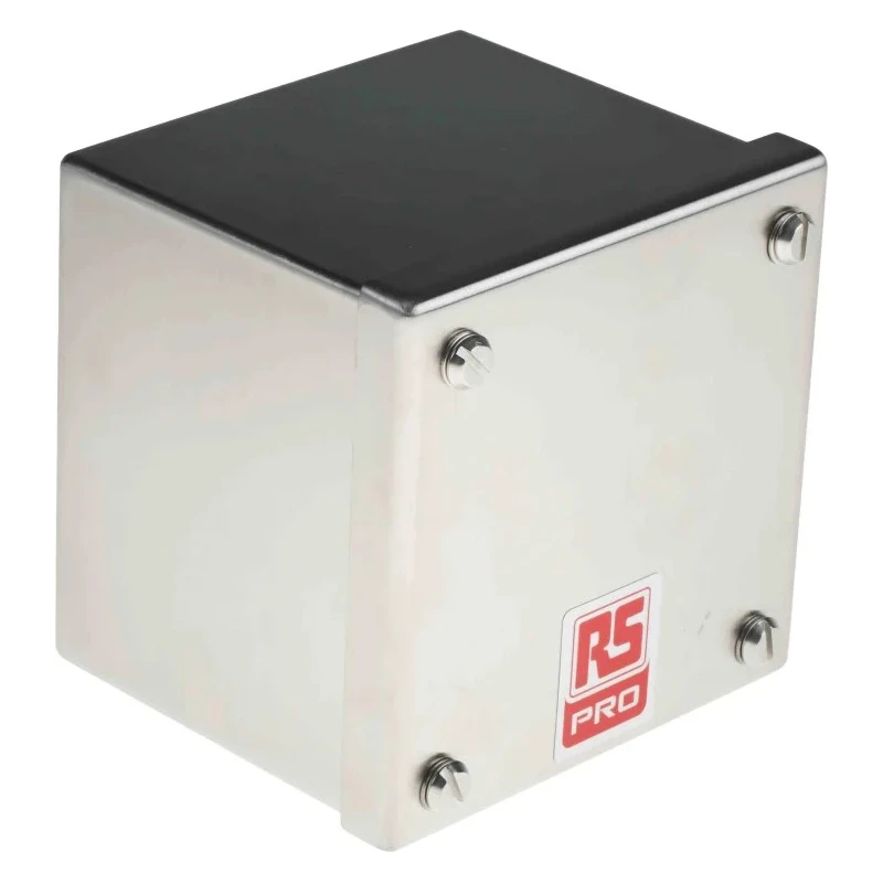 RS Pro Satin 304 Stainless Steel Adaptable Enclosure Box 100 mm x 100 mm x 85 mm 121-9693