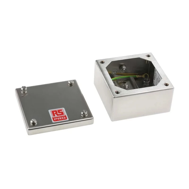 RS PRO Satin 304 Stainless Steel Adaptable Enclosure Box 100 mm x 100 mm x 50 mm 121-9691