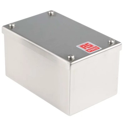 RS Pro Satin 304 Stainless Steel Adaptable Enclosure Box 160mm x 100mm x 85mm 121-9694