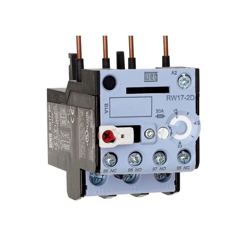 WEG Thermal Overload Relay RW17 23A F.L.C Motor Rating, 1 NO/1 NC, 15A/23A Contact Current, 1.4W Power RW17