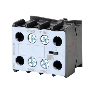 WEG Auxiliary Contact Block 2 Contact 1 NO/1 NC Front Mount Screw Terminal DPST 10 A 690V AC BFC0-11