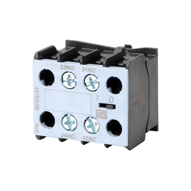 WEG Auxiliary Contact Block 2 Contact 1 NO/1 NC Front Mount Screw Terminal DPST 10 A 690V AC BFC0-11