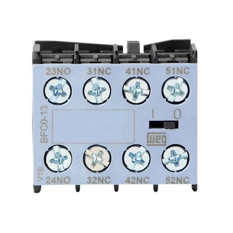 WEG Auxiliary Contact Block 4 Contact 1 NO/3 NC Front Mount 10 A 690V AC BFC0-13