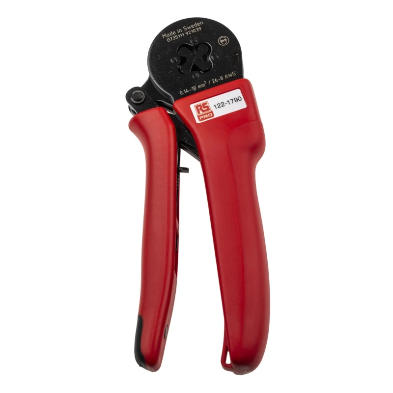 RS PRO Crimp Tool for Wire End Sleeves 0.14 To 10 mm², Plain Handle, Ratchet Mechanism, 176mm Length 122-1790