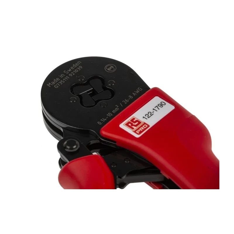 RS PRO Crimp Tool for Wire End Sleeves 0.14 To 10 mm², Plain Handle, Ratchet Mechanism, 176mm Length 122-1790