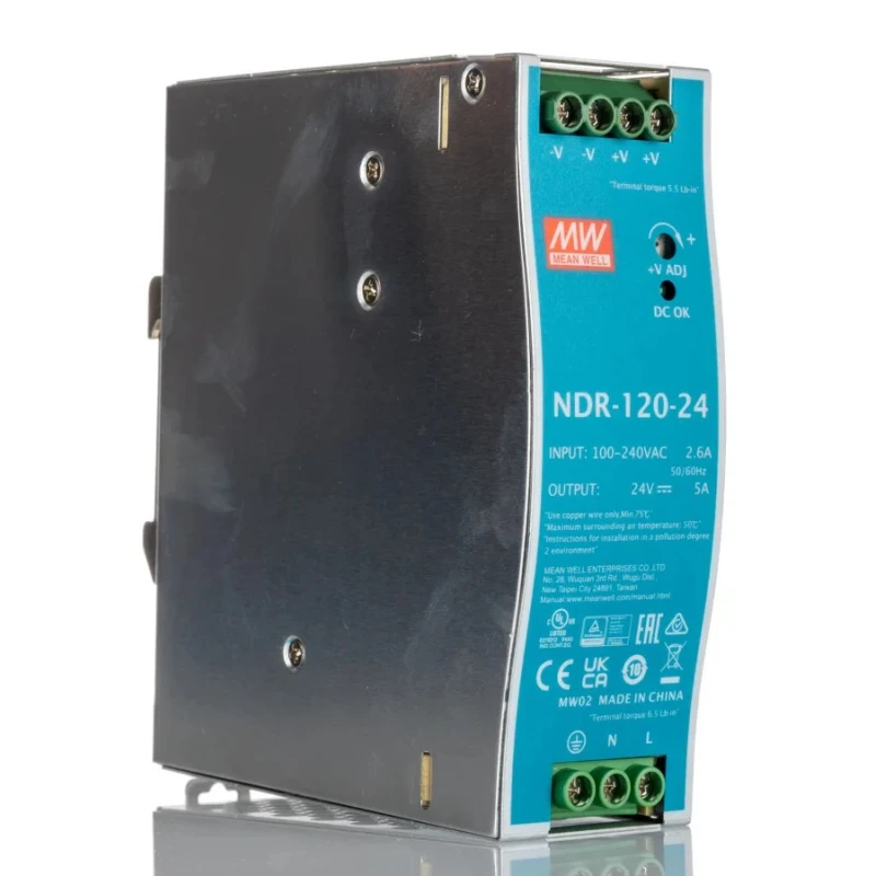 RS PRO NDR Series Switched Mode DIN Rail Power Supply 28V DC, 5A, 120W Industrial NDR-120-24