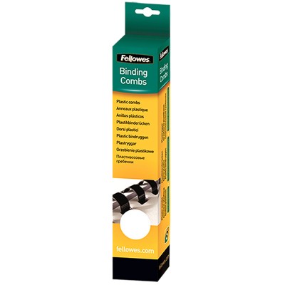 Fellowes White Plastic A4 Binding Comb 8 mm Diameter Coil 25 Per Pack 5330403