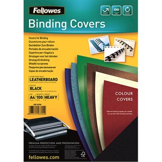 Fellowes Black Leathergrain A4 Binding Cover FSC Certified 5370405