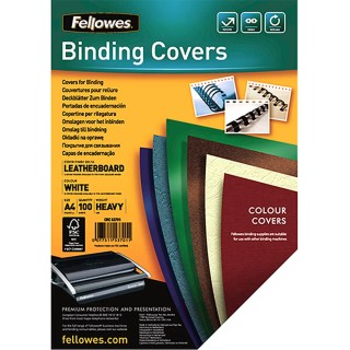 Fellowes A4 Binding Cover White Front and Back FSC Certified Pack of 100 5370104