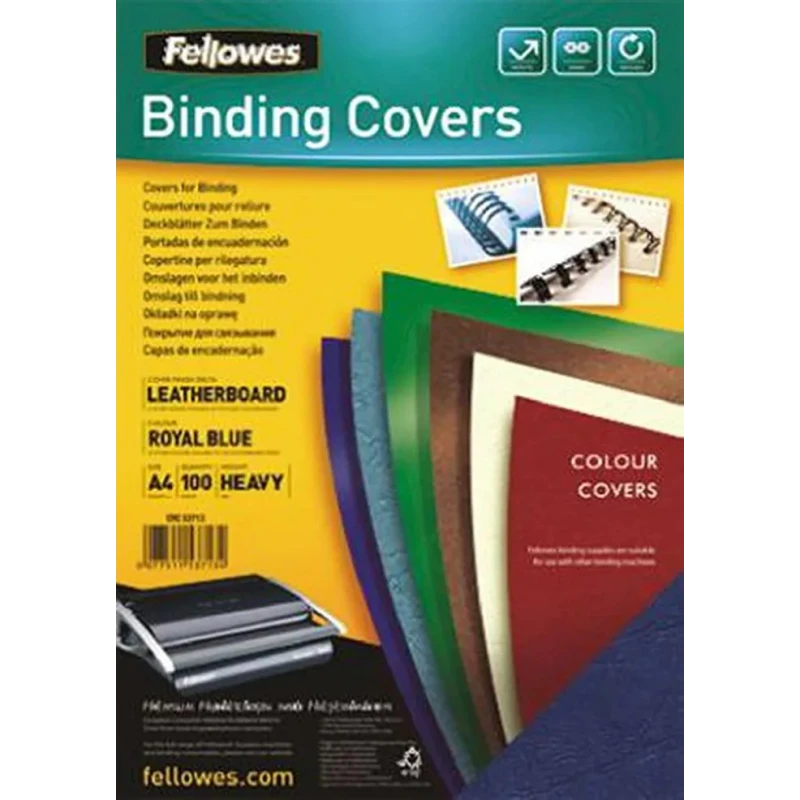 Fellowes Blue A4 Binding Cover FSC Certified Heavy Weight 250gsm Paperboard 5371305