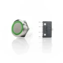 ITW Switches Illuminated Push Button Switch, Latching, Panel Mount, 19.6 mm Cutout, SPDT, Green LED, IP67, 250 V H48M-212G